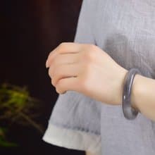 和田玉煙紫手鐲 圈口59.6 非常有意境 上手簡單大方