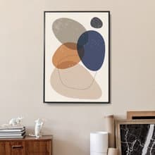 幾何 • 五色塊I - 莫蘭迪復古幾何掛畫/石頭堆疊裝飾/工作室佈置