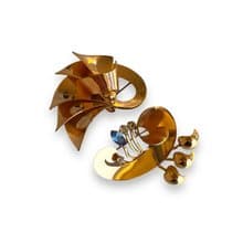 Antique Brooches by Jordan Co USA 1940s Rare lot of 2 vintage pins America
