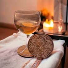 African Patterns Wooden Coaster Set – Traditional African Pattern Wood Coasters