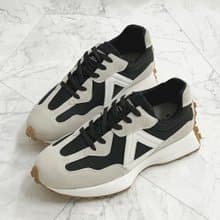 麂皮拼接帆布休閒鞋-黑/綠/杏 1CK110