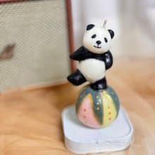 Begleitan獨家 - 手作蠟燭 - 球上的熊貓配擴香石小盤子