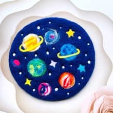宇宙星球羊毛氈杯墊