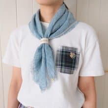 千鳥リネンスカーフ blue or pink