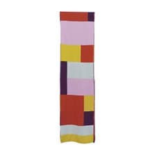 Landscape scarf made of pure merino wool in warm colors. Super high quality yarn