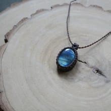 特價出清~N59~拉長石 l 南美蠟線 l 手工編織 l 項鍊