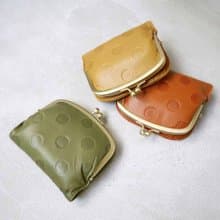 復刻記憶  典藏點點真皮珠扣式短夾Made in Japan by Un Signet