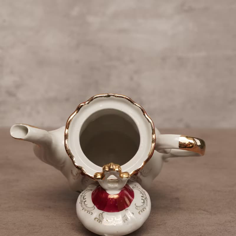 義大利Veritable紫玫瑰蕾絲金紋雙人茶具組/茶杯組/咖啡杯組/老件