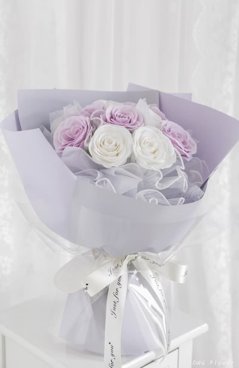 紫玫瑰花束/香皂花花束/生日花束/情人節花束/告白花束/女友花束