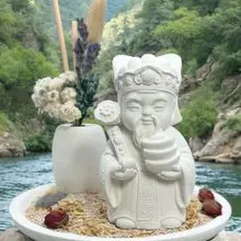佛藝新美學 藝術香氛擴香 土地公(財神爺) 永生花多彩圓盤組