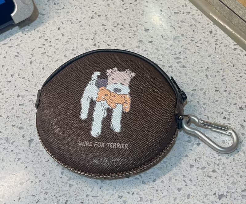 Wirefoxterrier 剛毛獵狐梗 防撞防潑水皮革 零錢包 陪我玩 咖啡