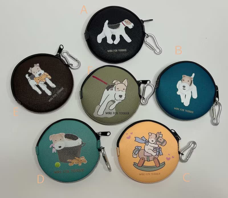 Wirefoxterrier 剛毛獵狐梗 防撞防潑水皮革 零錢包 陪我玩 咖啡