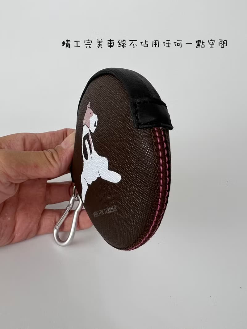 Wirefoxterrier 剛毛獵狐梗 防撞防潑水皮革 零錢包 陪我玩 咖啡