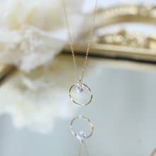 光。單鑽圓圈14K GF金項鍊 輕珠寶簡約設計 極細鎖骨鍊 情人禮物