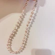 暮光紫語 天然淡粉紫色不規則巴洛克珍珠項鍊