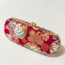 日本紅花藝眼鏡盒/筆盒/首飾盒