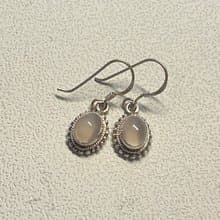 天然 貓眼月光石 耳環 耳飾 尼泊爾 手工製 925純銀