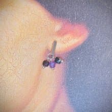 水晶系列 - 方形水晶耳環 (紫水晶、石榴石、月亮石)