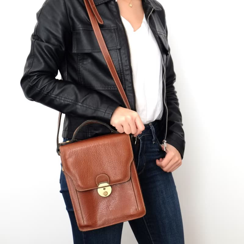 法國復古 Frederic J 真皮小公事包