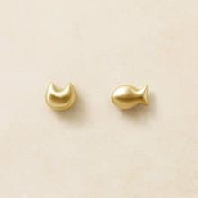 【Second Earrings】 18K 黃金貓&魚耳環