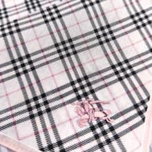 Burberry Vintage Handkerchief Pocket Square Black Pink 19.5 x 19.5 inches