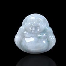 飄藍花翡翠彌勒佛佛公項鍊 | 裸石 | 天然緬甸玉翡翠A貨 | 送禮