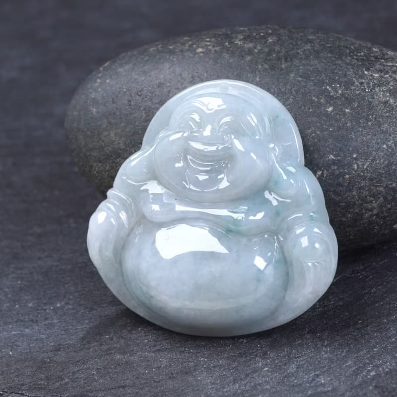 飄藍花翡翠彌勒佛佛公項鍊 | 裸石 | 天然緬甸玉翡翠A貨 | 送禮