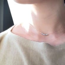 K14gf raw diamond Necklace, April Birthstone, Diamond Dainty Necklace