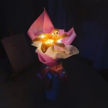2025母親節花束迷人仙女鉤針花束 - 黃色水仙花配和蒂芙尼藍包裝