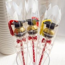 單支包裝 超Q畢業帽金莎棒棒糖花束 流蘇2色可選