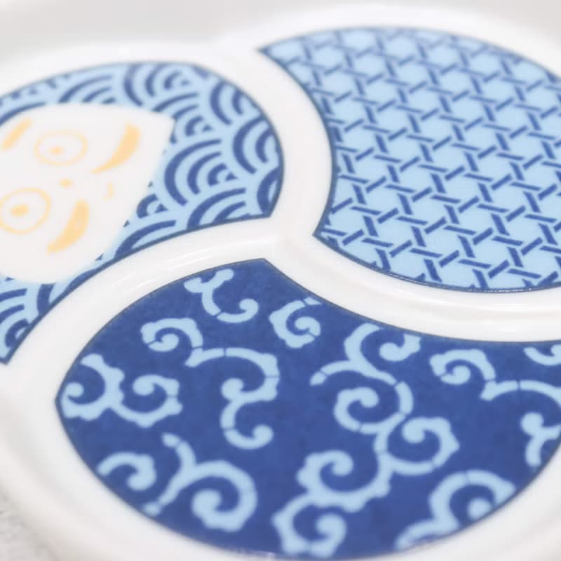 【九谷燒達摩造型盤】大小各二色