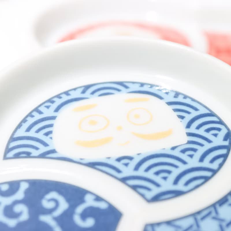 【九谷燒達摩造型盤】大小各二色