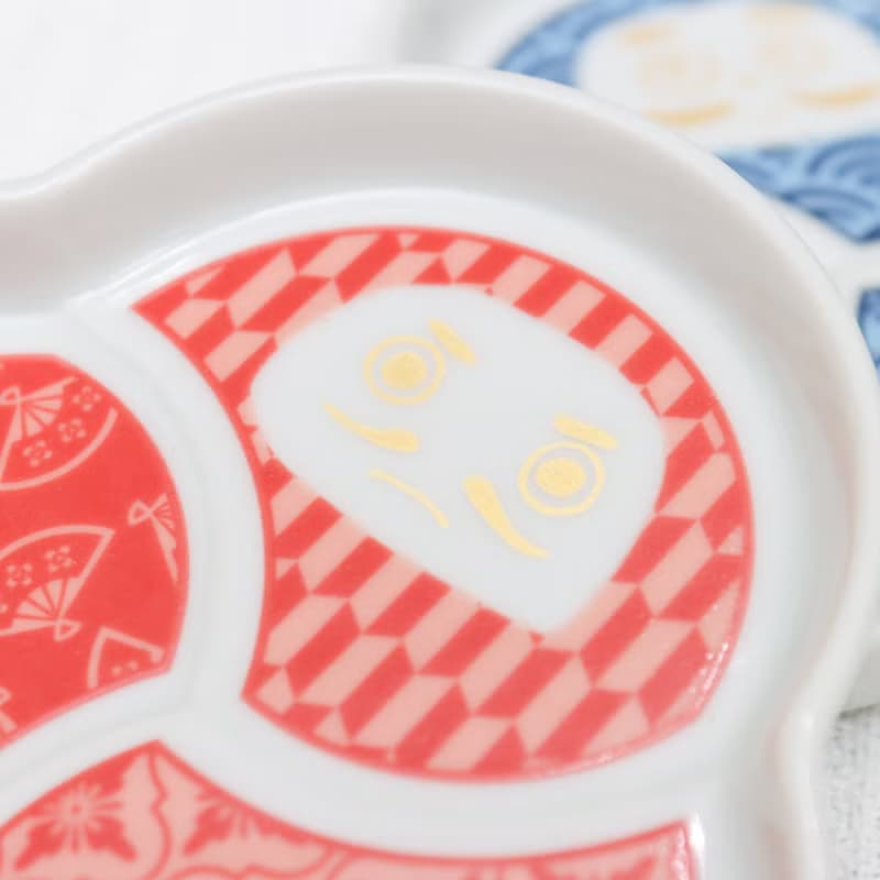 【九谷燒達摩造型盤】大小各二色