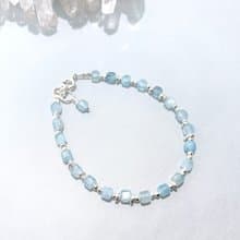 Ops Aquamarine silver bracelet -海水藍寶/喉輪/舒壓/純銀/療癒