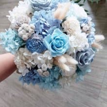 海藏設計│永生不變的愛戀。海洋藍不凋花捧花/永生花