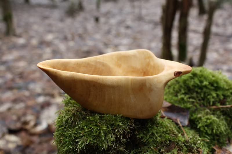 Gravy boat BIRCH BURL Utensils wood bowl Woodcarving WOOD wooden Pitcher 70 ml