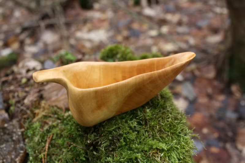 Gravy boat BIRCH BURL Utensils wood bowl Woodcarving WOOD wooden Pitcher 70 ml