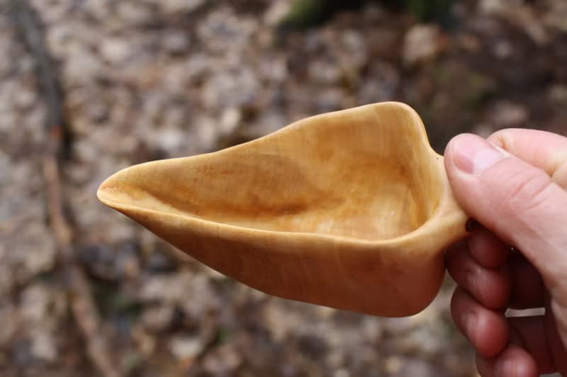 Gravy boat BIRCH BURL Utensils wood bowl Woodcarving WOOD wooden Pitcher 70 ml
