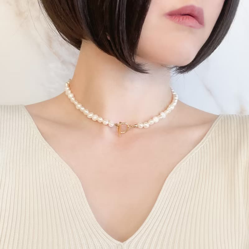 WH / 今日はバロックな気分 / 淡水パールのチョーカーネックレス SV254WH
