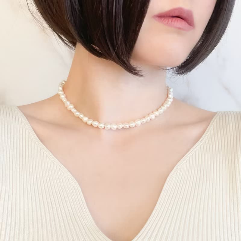 WH / 今日はバロックな気分 / 淡水パールのチョーカーネックレス SV254WH