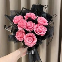 暗夜浪漫永生花束 情人節花束 母親節花束 畢業花束 求婚花束