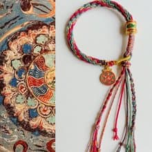 春秋原創 | 鴻運 | 琺琅彩沙金 全手工編繩 | 藏式吉祥手繩