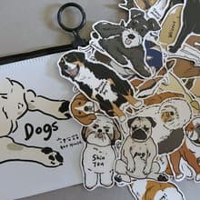 【快速出貨】Dogs霧面防水行李箱貼紙