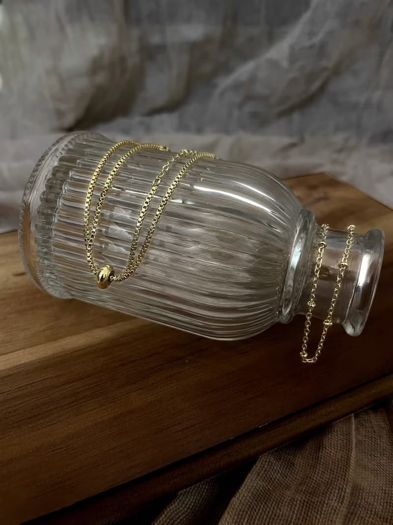 【金縷】可調節雙鍊項鍊 | 金色珠鍊 / 蛇鍊