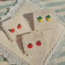 Handmade Fruit crochet earrings (Sterling silver)