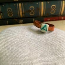 戒指 日本白瓷 自然釉色 無限看不膩色調 真皮革