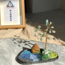 亞馬遜石水晶樹 靜謐小屋 天然龍紋石