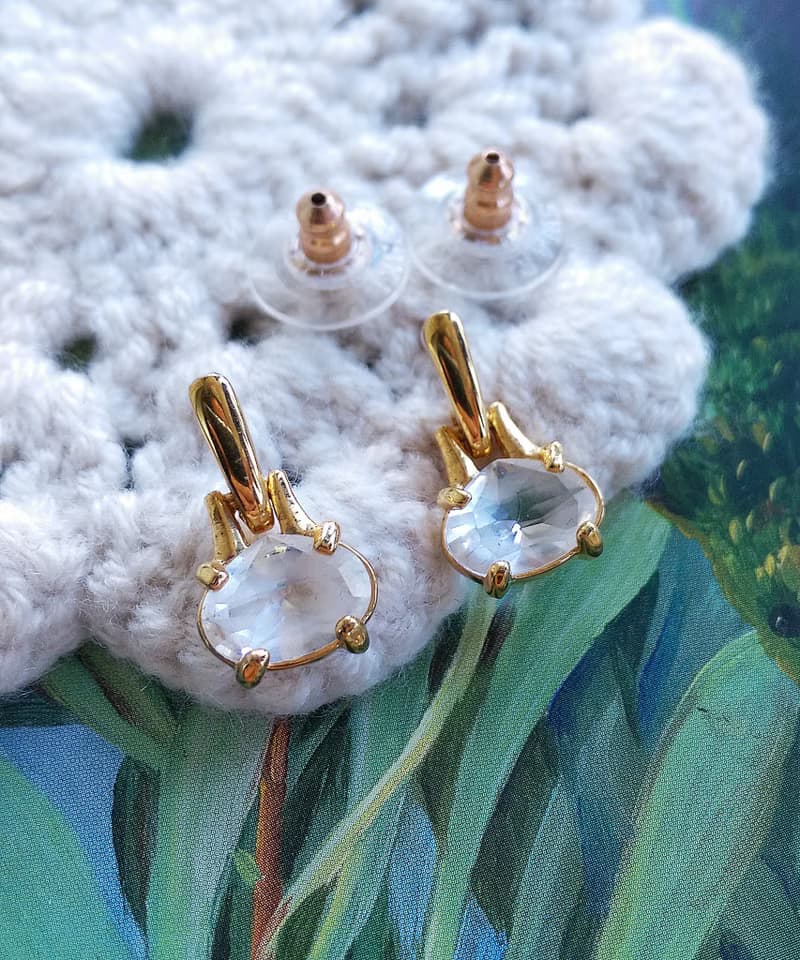 Vintage Jewelry 西洋古董飾品 SWAROVSKI  小巧 氣質  針式耳環