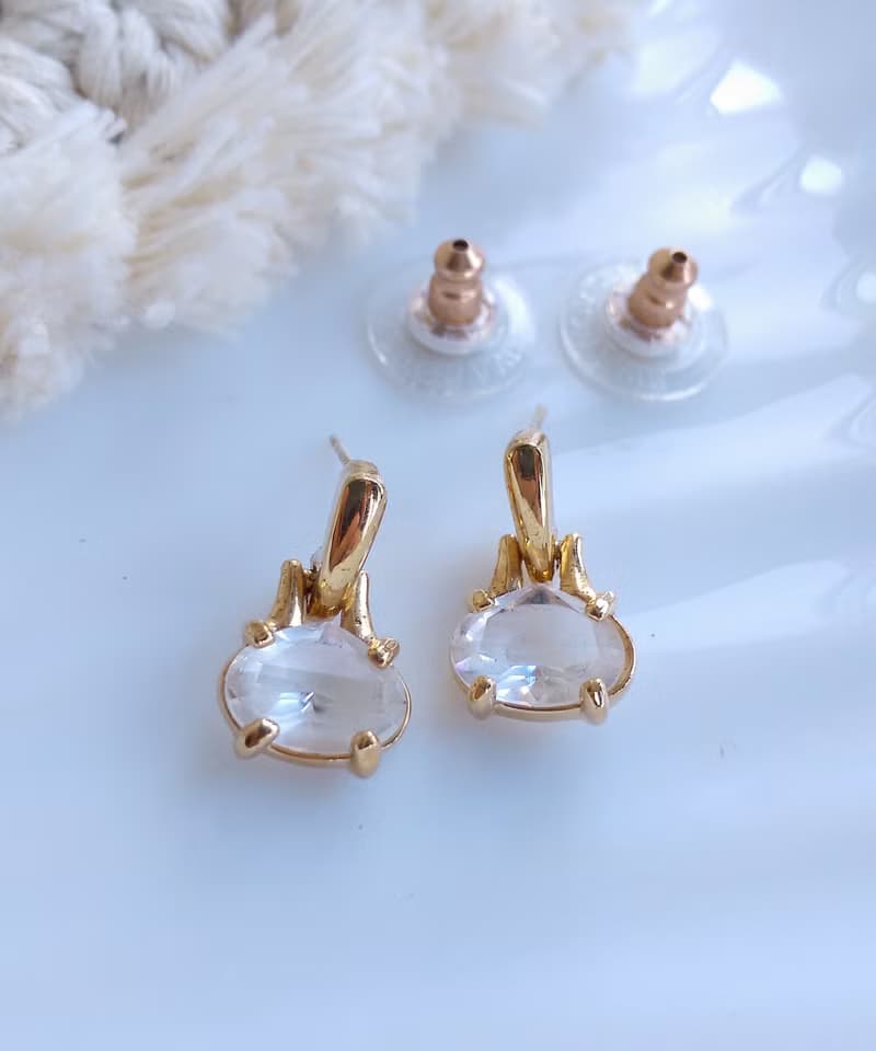 Vintage Jewelry 西洋古董飾品 SWAROVSKI  小巧 氣質  針式耳環
