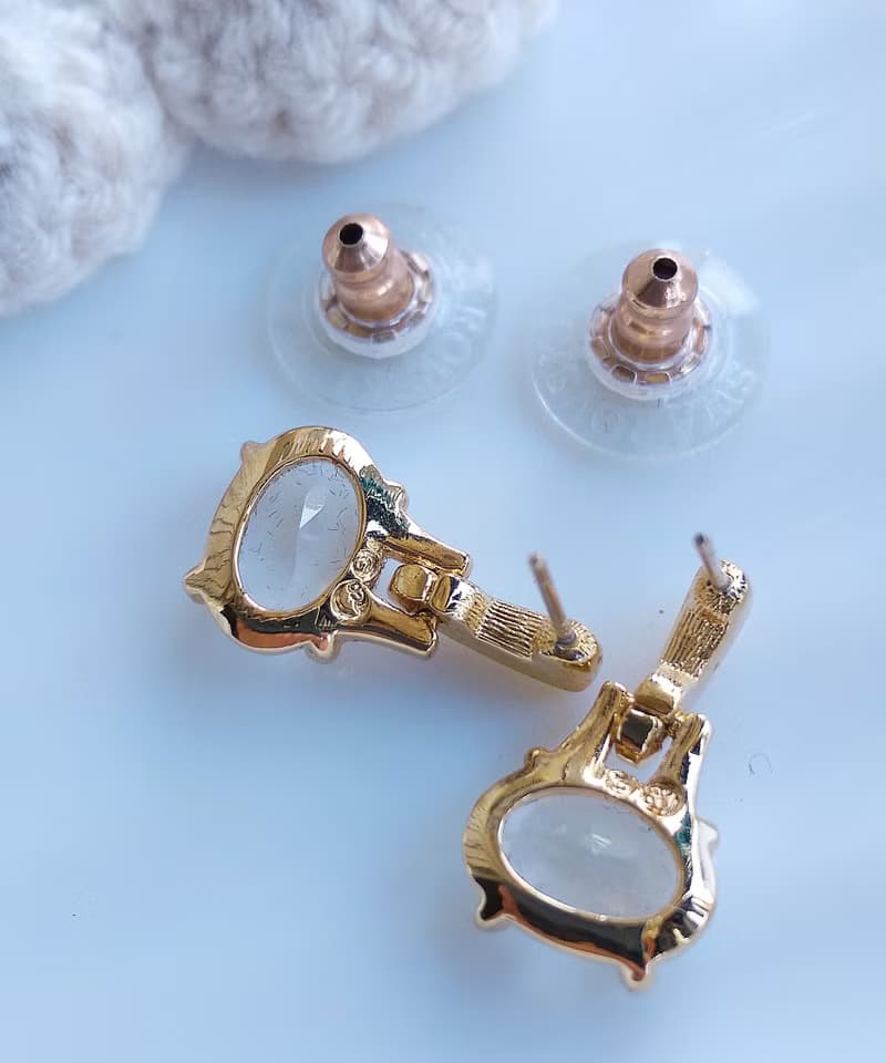 Vintage Jewelry 西洋古董飾品 SWAROVSKI  小巧 氣質  針式耳環